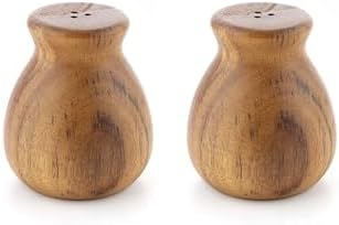 El Yapımı 2'li Bambu ve Akasya Ağacı Tuzluk Karabiberlik Seti – Doğal Ahşap Baharatlık, Şık Sofra Sunumu İçin Estetik ve Fonksiyonel Tasarım (Akasya Ağacı)