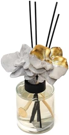 MİSSİ 200 ml Gold-Gri Seramik Taş Bambu Çubuklu Black Orchid Oda Kokusu