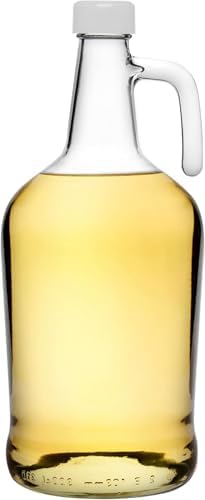 3 Litre Kulplu Cam Galon Şişe Yağdanlık, Plastik Kapaklı Yağlık, Yağ ve Sıvı Depolama