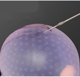 gaman Silikon Saç Boyama Bonesi Delikli Röfle Bonesi - Tiğ Hediyeli Rengarenk Saçlar İçin Röfle Bone PEMBE