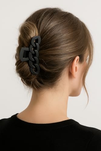 4' lü Zincir Mandal Kadın Saç Tokası Kahve Tonları