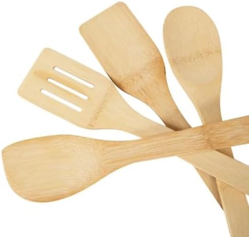 Doğal Bambu 4’lü Mutfak Seti 25 cm – Çevre Dostu, Dayanıklı ve Sağlıklı Yemek Pişirme Araçları