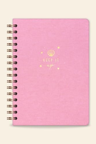 A5 Spiralli Sert Kapak Düz Çizgisiz Tarihsiz Not Defteri Şeker Pembe