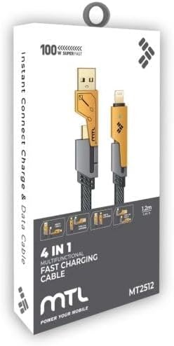 100 W PD 4 in 1 USB+C Type C to Lightning Şarj Kablosu, Metal Başlık Sağlam Kopmaz Kablo 100 W PD Hızlı Şarj IOS TypeC USB iphone Mtl MT2512