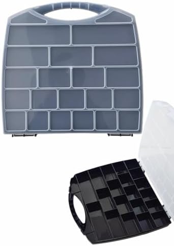 20 Bölmeli Organizer, Küçük Parçalar Saklama Kutusu, Şeffaf Plastik Alet Düzenleyici Saklama Kutusu Vidalar, Cıvatalar, Çiviler, Boncuk için Avandanlık Siyah