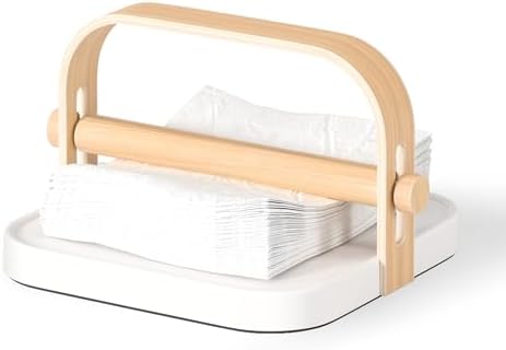 Ağırlık ve Taşıma Saplı Bellwood Peçete Tutacağı, Beyaz/Doğal