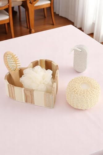 Kalp Şeklinde Tarak Sünger Seti Yüz Kafa Temizleme Cilt Bakımı Spa Banyo Seti Bebek Bakım Seti