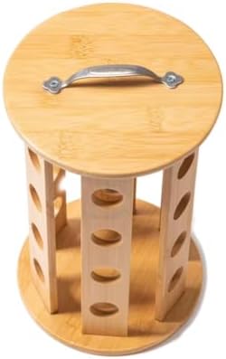 Bambu Ayaklı Kapsül Kahve Standı Organizer – Geniş Depolama Kapasiteli, Doğal Ahşap Malzemeden Şık ve Kap Dayanıklısül Düzenleyici, Kahve Kapsül Saklama (24 Gözlü Dönebilir)