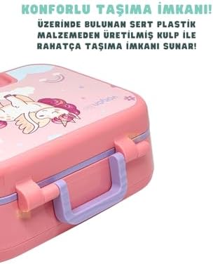 Bento 1030ml Lunchbox Tek Katlı 3 Bölmeli PP Plastik Sefer Tası Yemek Kutusu (Pembe)