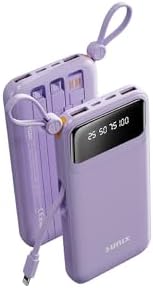 10.000 Mah Dijital Göstergeli Kendinden Kablolu Powerbank Mor PB-120