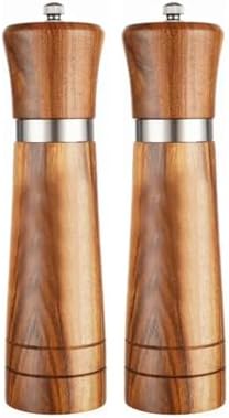 Akasya Komple Ahşap Tuz Karabiber Değirmeni Baharat Öğütücüsü 21 Cm - 2 Adet - 393