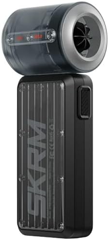 Portatif Soğutucu El Fanı Gyro Serisi Bilek Askı İpli Dijital LED Göstergeli Siyah