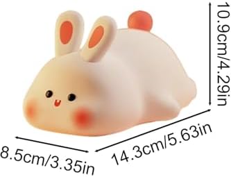 Çocuk Bebek Odası Tavşan Figür Gece Lambası LED Işık Sevimli Figürlü Dokunmatik Slikon Pet Şarjlı