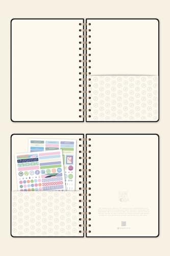 A5 Spiralli Sert Kapak Noktalı Tarihsiz Not Defteri Siyah