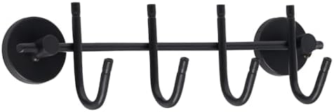 Duvar Montajlı 4 Kancalı Metal Askılık, Siyah