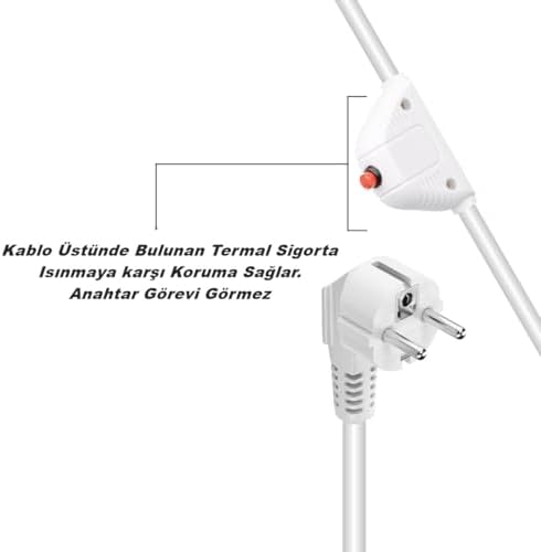 Akım Korumalı Grup Priz, 4’lü Priz,1.5 Metre Kablolu, 3 Usb’li 3000w, 16 Amper, Kablo Üstünde Termal Koruma Sigortalı, Çocuk Korumalı, Topraklı (BEYAZ-4)