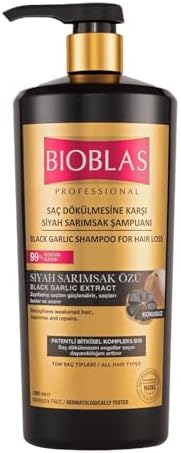BIOBLAS Siyah Sarımsak Özlü Tüm Saçlar için Saç Dökülmesine Karşı Şampuan 1000 ml