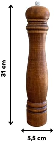 Doğal Ahşap Öğütücü Seramik Bıçaklı Baharat Ve Tuz Değirmeni 31 Cm 2 Adet