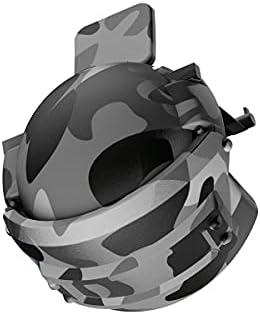 Mobil Oyun Kontrol Aparatı, Kamuflaj Desenli Koyu Yeşil - Beyaz, PUBG Mobile Kaskı Şeklinde, Mobile GamePad, Ateş/Tetik/Kontrol/4 Parmak Kullanımını Sağlayan, Cep Telefonu/Tablet Uyumlu Aparat