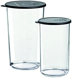 bamix - Cam bardak seti, 400 ml / 700 ml, ısıya dayanıklı, cam, kapak dahil