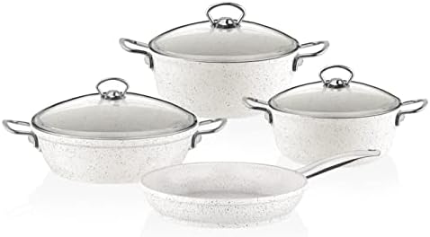 TAC-3450 Gravita Döküm 7 Prç Tencere Seti, Beyaz