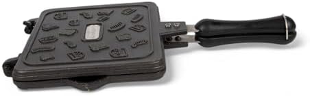 Çift Taraflı Ocak Üstü Döküm Tost Makinesi, Granit Efektli Yanmaz Yapışmaz Sandviç ve Tost Tavası - Hamburger, Omlet ve Aperatifler İçin İdeal | Ergonomik Saplı Kolay Temizlenebilir Grill Tava