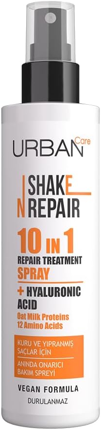 Urban Care Shake N Repair 10-in-1 Onarıcı Etkili Durulanmayan Saç Bakım Spreyi, 200 Mililitre, Vegan