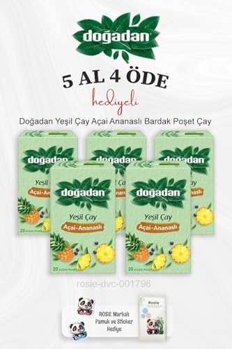 Yeşil Çay Açai Ananaslı Bardak Poşet Çay 5 Al 4 Öde Ve Rosie Pamuk