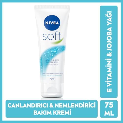 NIVEA Soft Nemlendirici Bakım Kremi 75ml, Jojoba Yağı, E Vitamini, Yüz Vücut El, Yumuşak Cilt, X3 Adet,Avantajlı Set