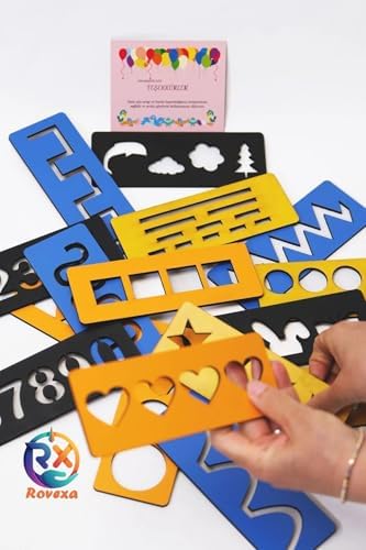 Rovexa Eğitici 4 Renkli El Kası Geliştirme Ve Çizgi, Sayı Ve Şekil Çalışmaları Seti 16 Parça