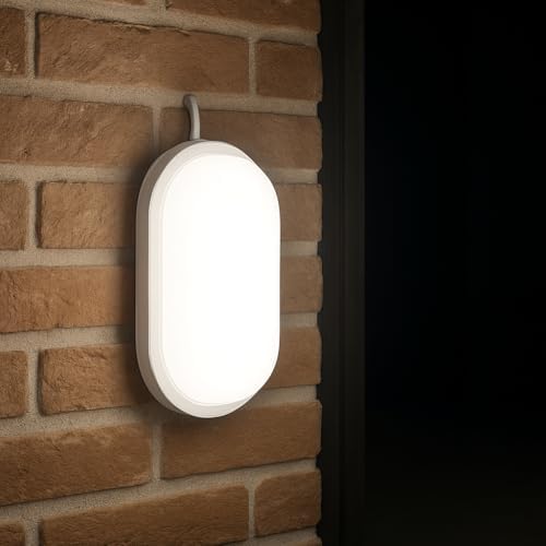 15W IP65 Oval Beyaz LED Tavan ve Duvar Lambası | 6500K Beyaz Işık | Su ve Toz Geçirmez Banyo Bahçe Balkon Aydınlatma Armatürü | Yüzeye Monte, 1500 Lümen (220V)
