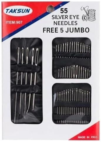 55 Parça Gümüş Göz İğne Seti, 5 Adet İğne