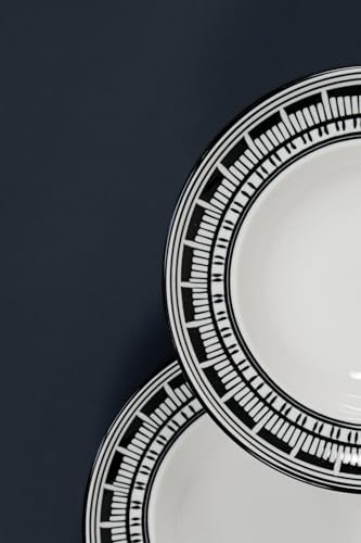 Via Aurelia 2’li 27 cm İtalyan Desenli Porselen Makarna Kasesi Seti