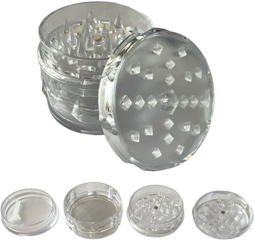 GRINDER Parçalayıcı PLASTİK baharat öğütücü herb spice 4 katmanlı (60MM-SEFFAF)