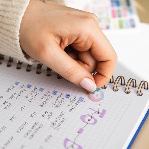 17x24 Spiralli Lastikli Sert Kapak Kareli Not Defteri Mavi Yıldız