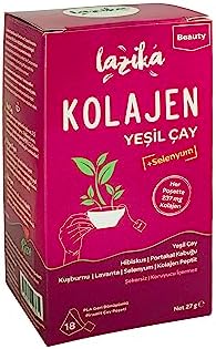 Süper Çay, 18 Piramit Poşet Çay, Erken Hasat El Yapımı Yeşil Çay, Vitamin ve Minareller ile Güçlendirilmiş, Prebiyotikli ve Kolajenli Yeşil Çay (Kolajenli Yeşil Çay)