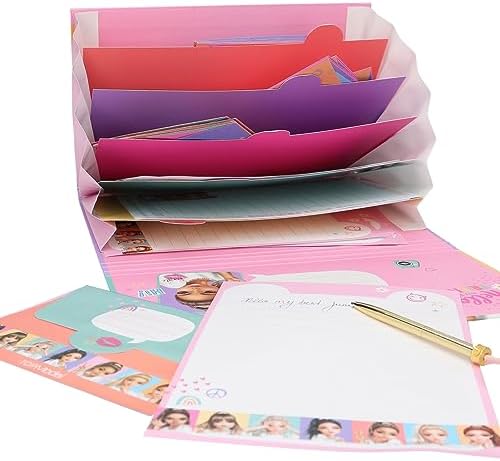 12717 Shots - Mektup Kağıdı Seti, Bölmeli Dosyada, 24 Mektup Sayfası ve Zarf Dahil, Çok Renkli