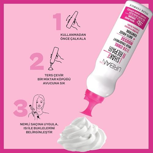 Urban Care Shake N Repair 7/24 Kabaran ve Bukleli Saçlara Özel Saç Bakım Köpüğü, 150 Mililitre, Vegan