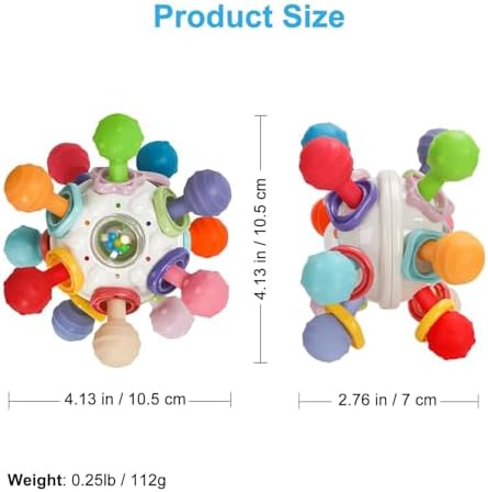 Circle Toys Bebek Montessori Duyusal Diş Kaşıyıcı Top – Motor Becerileri Gelişim Oyuncağı - Çok Renkli