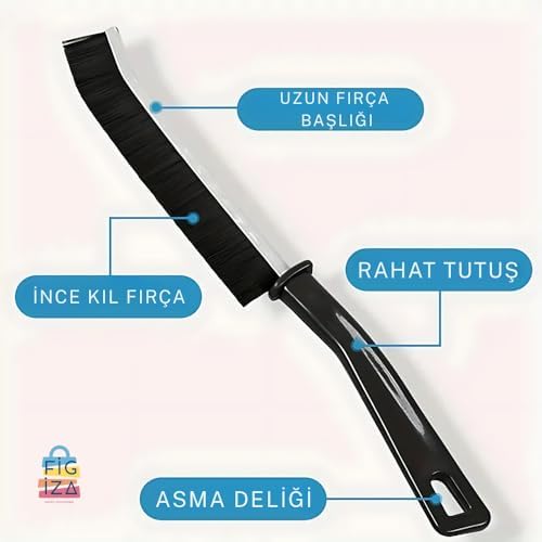 Çok Amaçlı İnce Detay Temizlik Fırçası | Derz Arası, Lavabo, Mutfak ve Banyo Köşe Temizlik Fırçası | Sert Kıllı, Ergonomik Saplı, Kompakt ve Dayanıklı Yapı
