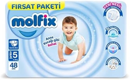 Molfix 3D Bebek Bezi, Junior 5 Beden, Fırsat Paketi 48 Adet