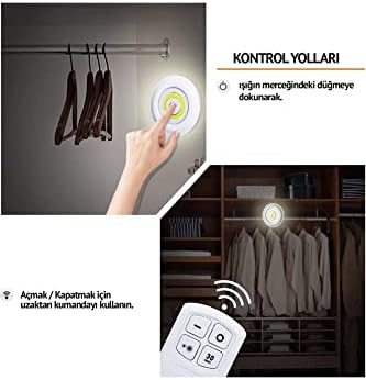 Uzaktan Kumandalı Yapışkanlı 3'lü Led Spot Lamba