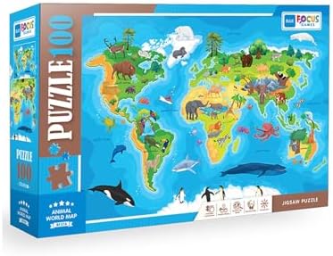 Blue Focus 100 PARÇA - ANIMAL WORLD MAP (HAYVAN DÜNYA HARİTASI)