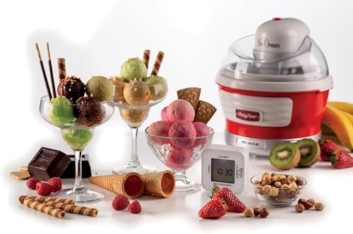 Ariete Party Time Dondurma Yapma Makinesi Kırmızı 0643/00 - Ice Cream Maker, 30 dakikada Dondurma Hazırlama,1,5 Litre Kapasite, 12 Watt