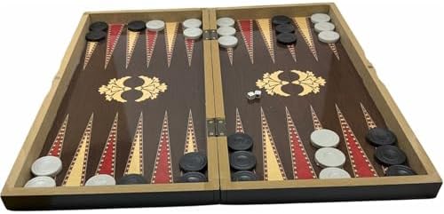 Eser Tavla Büyük Boy Kaplamalı Polyester Vernikli Şık ve Sağlam Tavla ve Dama