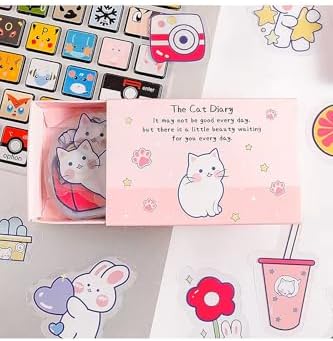 GUGUK Sevimli Kedi Temalı 40 Adet PET Seti • Bullet Journal