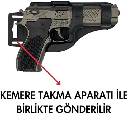 Oyuncak Full Metal Polimer Füme Sekiz Patlar Mantar Tabanca Mantar Mermi Hediye Kemere Takma Aparatı ile Beraber Kovboy Zamanı Zararsız Eğlence