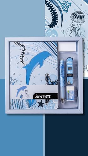 DEFTER SETI - DESENLİ GÖK MAVİ ÖZEL KUTUDA