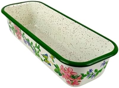 Pişirme Kalıbı veya Fırın Kalıbı Uzun Ömürlü ve Estetik Tasarım, Baton Kek, Ekmek, Tatlı, Kurabiye İçin Çok Yönlü Pişirme Kalıbı (BEJ- YEŞİL Motifli)