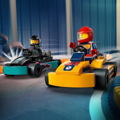 City Go-Kartlar ve Yarış Sürücüleri 60400-5 Yaş ve Üzeri için Yarışçı Minifigürü İçeren Yaratıcı Oyuncak Yapım Seti (99 Parça)